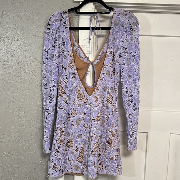 FOR LOVE & LEMONS ROSEMARY PUFF SLEEVE LACE MINI DRESS SMALL - Picture 8 of 16